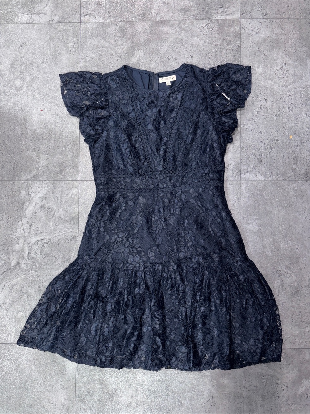 Nanette Leonora Navy Lace Short-Sleeve Dress NWT